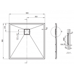 Deante CORREO granitinis  dušo padėklas 90x90cm juodos spalvos